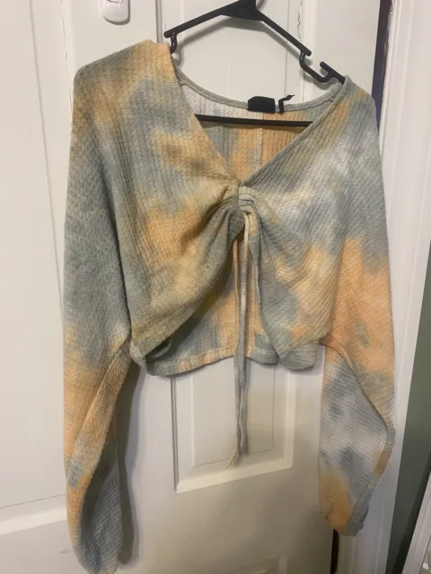 Urban Outfitters Out From Under Sadie Shirred Top Tie Dye S