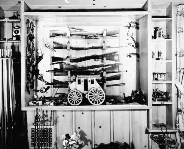 THE GUN CABINET Of American Actor And Singer Roy Rogers Circa 1950 Old ...