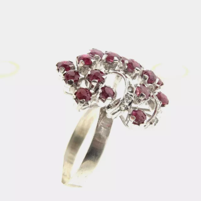 VINTAGE NATURAL PINK Tourmaline Ring with Diamonds Size 8.25 Sterling ...