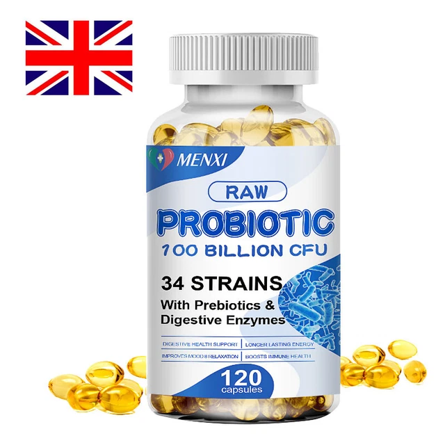 120 DIGESTIVE ENZYMES Prebiotic & Probiotics Gas, Constipation