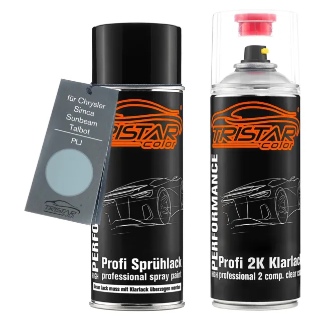 Autolack 2K Spraydosen Set für Chrysler Simca Sunbeam PLJ Cascade Blue Metallic