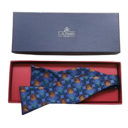 Bow Tie Self Tie Blue Silk Dickie Bowtie Lloyd Attree & Smith New with Gift Box