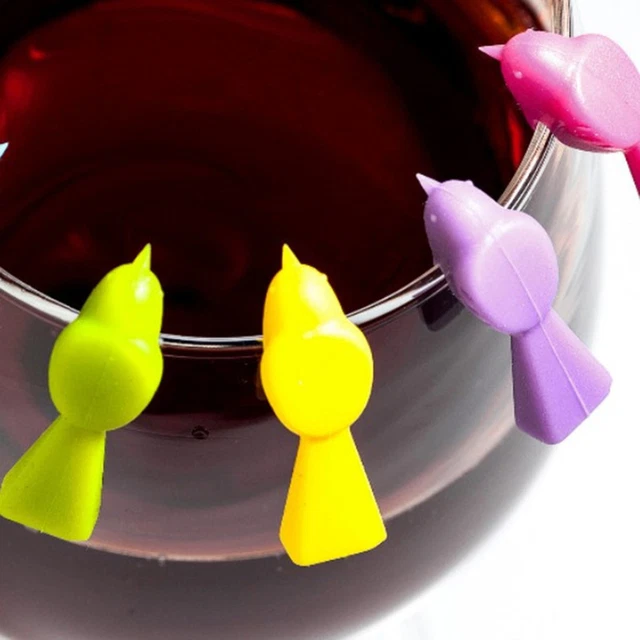 6 piezas / juego copa de vino encanto lindo creativo colores compactos copa de vino