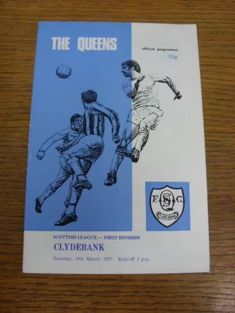 19/03/1977 Queen Of The South v Clydebank  (folded). For UK orders shipping is F