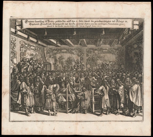 Belgien -  Breda - Friedensschluss -  Kupferstich-Ansicht  Merian 1667
