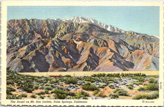 Postcard Palm Springs Angel Mt San Jacinto California B51