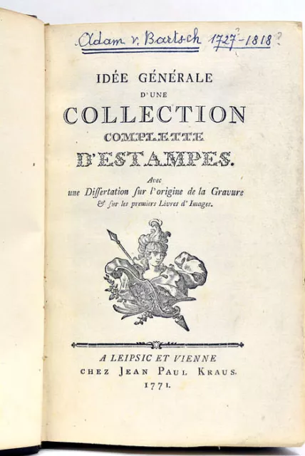 Livre ancien VON HEINECKEN Idée d'une collection complette estampes Vienne 1771