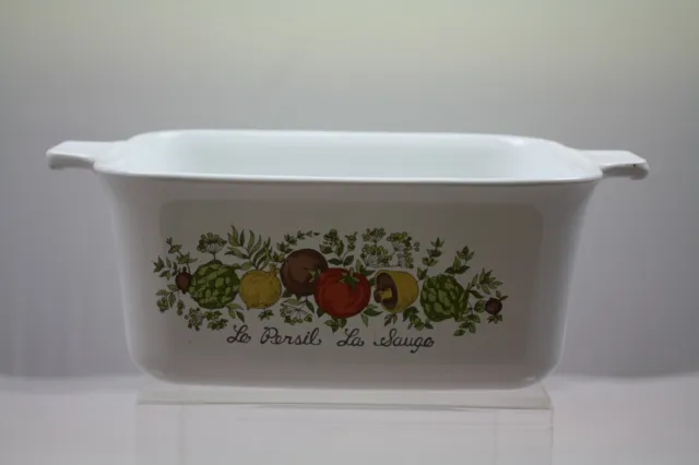 Vintage Corning Ware P-4-B Spice of Life Le Persil La Sauge Loaf Pan 7x5.5x3