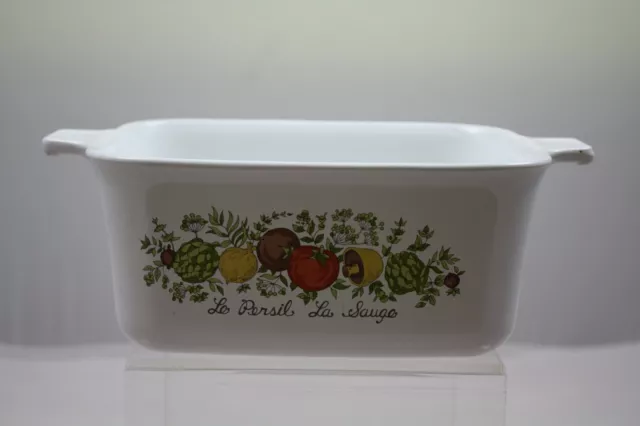 Vintage Corning Ware P-4-B Spice of Life Le Persil La Sauge Loaf Pan 7x5.5x3