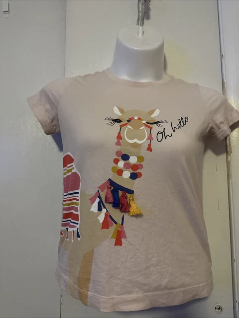 KATE SPADE BROOME STREET OH HELLO CAMEL T SHIRT SPICE THINGS UP Size SMALL