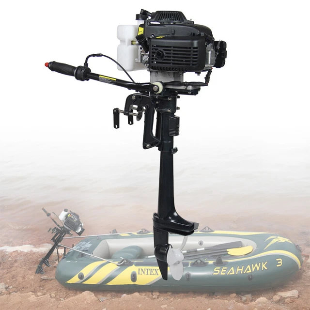 HANGKA  4 CV 4 Temps 2800W Moteur Hors-bord Moteur de Bateau Marin Robuste 52CC
