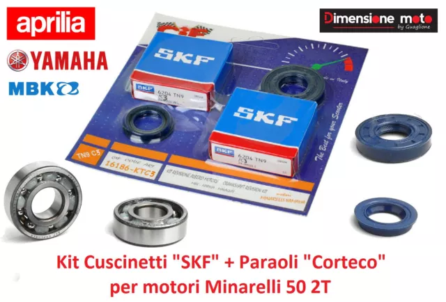 186 KIT REVISIONE ALBERO: Cuscinetti SKF + Paraoli CORTECO x Keeway Hurricane 50