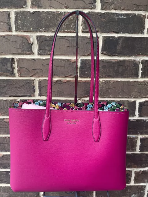 NWT Kate Spade All Day Assorted Candies Pop Large Tote Plum Liqueur pink fuchsia
