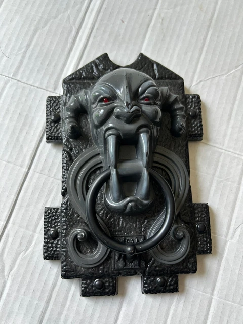 Vintage Halloween Paper Magic Gargoyle Demon Devil Door Knocker Lights & Sound