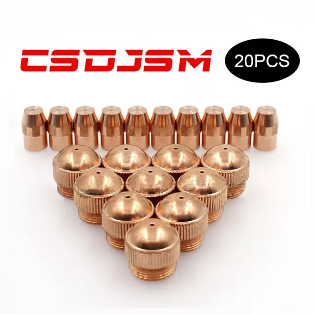 20pcs 19918 Plasma Electrode HF and 19916 Plasma Nozzle Tip 60Amp For PT-17A