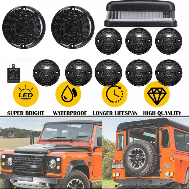 Britpart Indicator & Tail Light Lens Kit – Land Rover Series 3, Defender 90/110 – Front & Rear