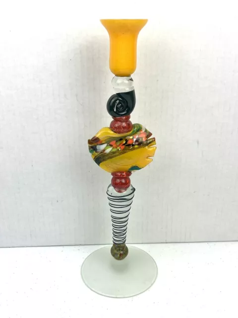 NEMTOI Hand Blown Casafina Art Glass Candlestick Multiple Made in Romania Signed