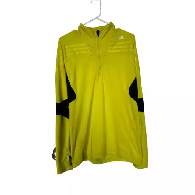 Camisa de entrenamiento Adidas Climawarm Techfit Prep 1/2 con cremallera con logotipo amarillo talla grande