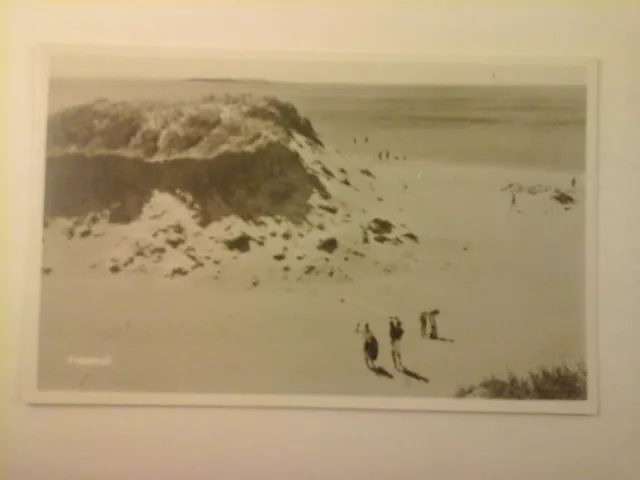 Vtg 1940's Swedish RPPC Photo POSTCARD Beach scene, Frösakull, Sweden
