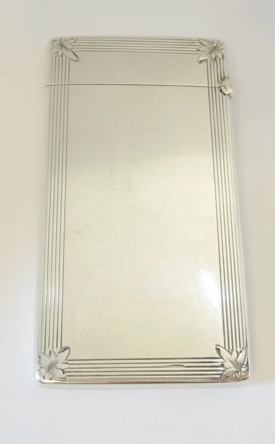 1908 DEAKIN & FRANCIS Narrow Sterling Silver Engine Turned Card Case