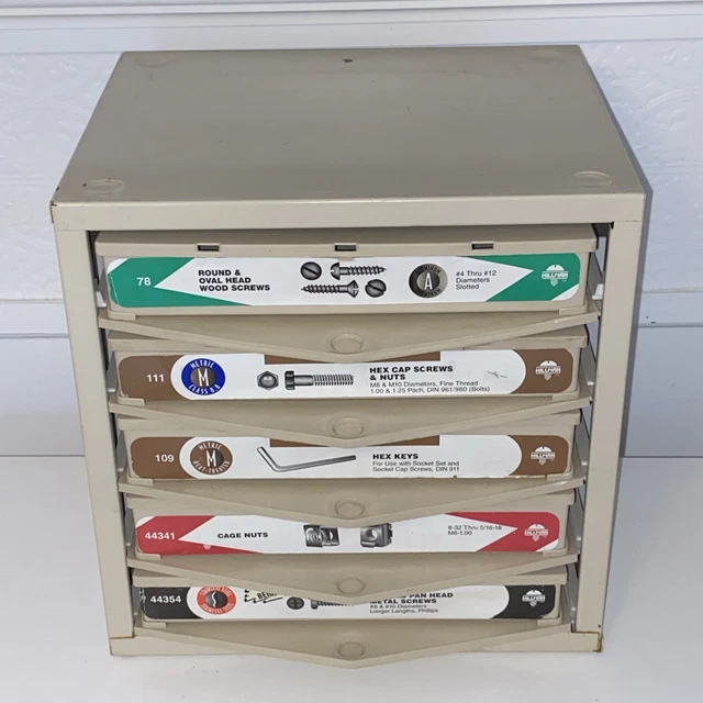 5 DRAWER STORE Hardware Parts Hillman Steel Storage Organizer W