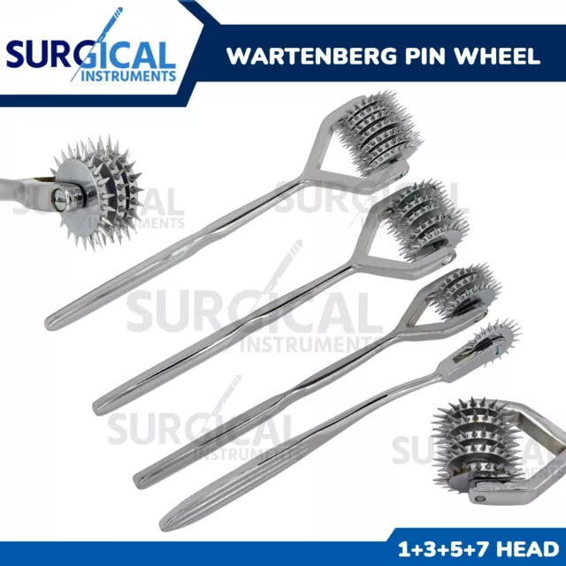 4 Wartenberg Neuro Pinwheel Set Diagnostic Instrument 1, 3, 5 & 7 Head German Gr