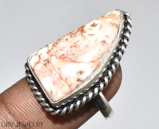 Rosetta Jasper Gemstone Handmade Ring 925 Silver Plated Us Size 6.5" R024-C113