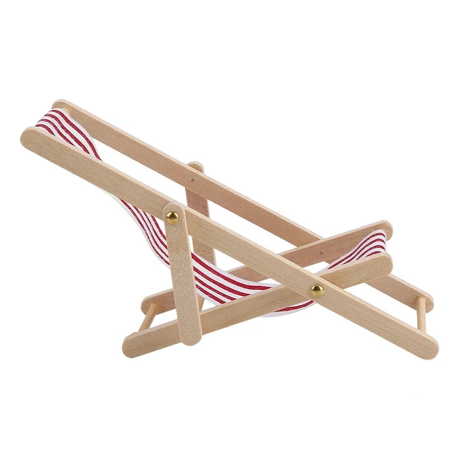 Foldable Dollhouse Accessories Mini Furniture Beach Chair For 1/12