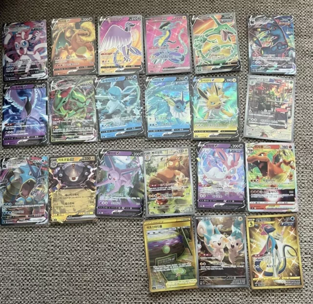Pokémon Korean Bulk Lot 115 CARDS- Guaranteed 9 Ex, V Or Better. All Random.