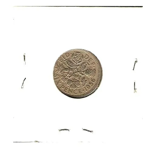 1956 GREAT BRITAIN Coin 6 Pence - Elizabeth II  - UK - GB