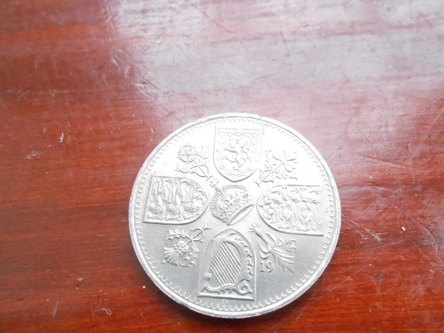 coin 5 shillings man on horseback GC