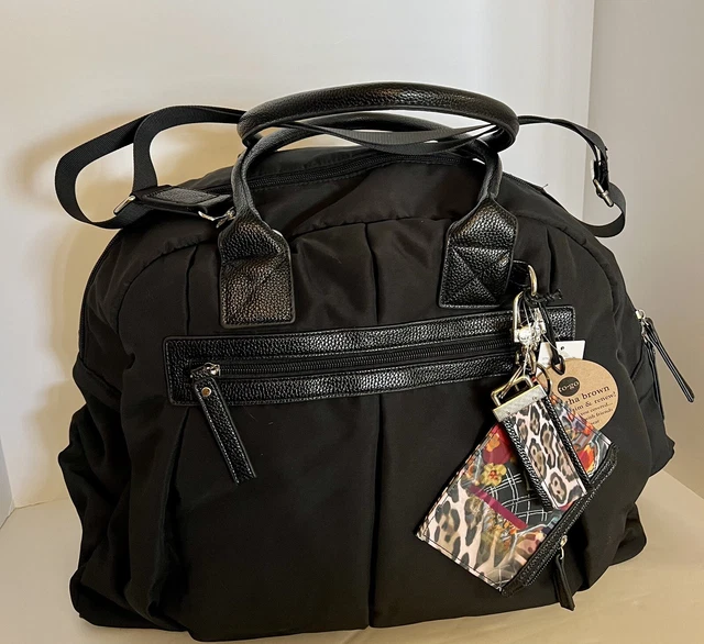 Samantha Brown To-Go Lightweight Quilted Dome Duffle With Pouch- BLACK