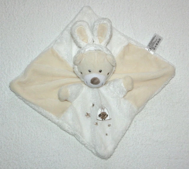 Simba Toys Doudou Ours Deguise Lapin Plat Blanc Beige Creme Oiseau Etoiles Kom9