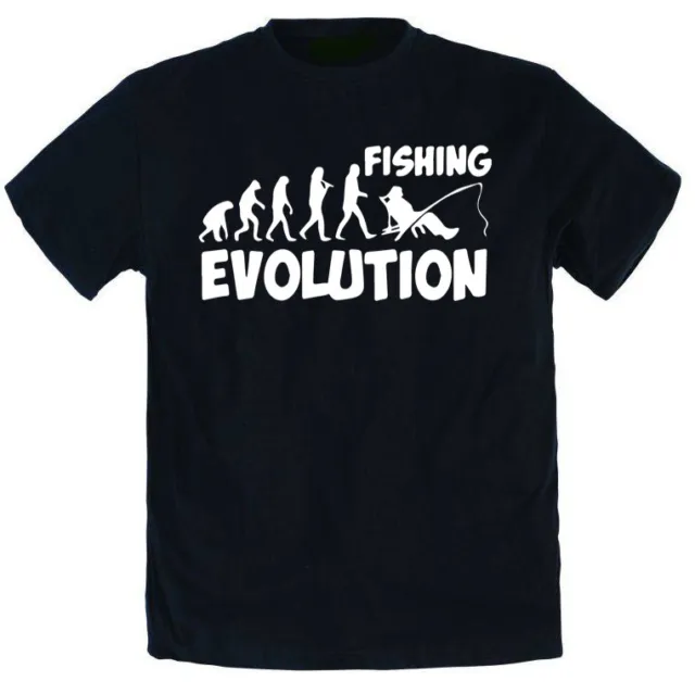 Maglietta Fishing Evolution Pescatore Pesca t-shirt divertente cotone 100%