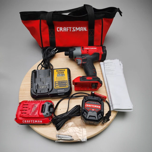 CRAFTSMAN 20V CORDLESS Drill & Impact Kit CMCD700 CMCF800 2 Batteries
