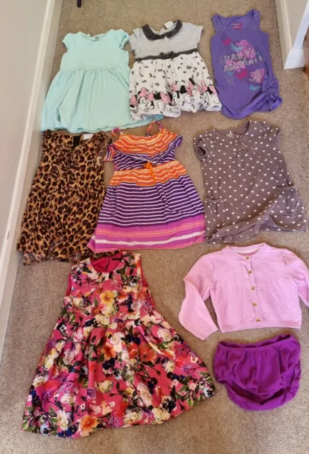Pacchetto vestiti per bambine età 2-3 anni 7 abiti 9 articoli primavera estate