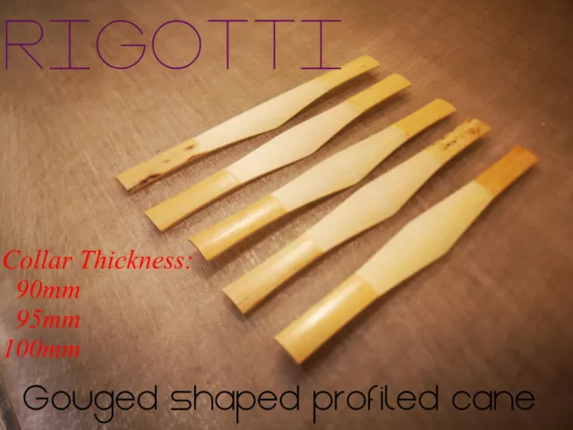 RIGOTTI 5 pieces Bassoon Cane GOUGED SHAPED PROFILED PREMIUM QUALITY 2