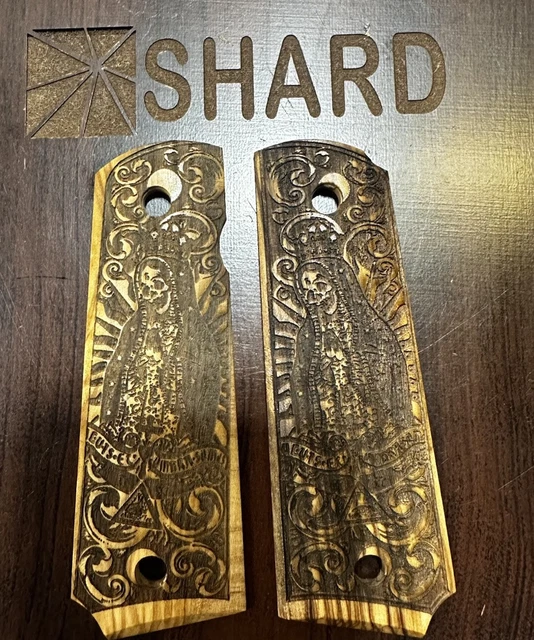 CUSTOM 1911 PISTOL GRIPS ENGRAVED MEMENTO MORI