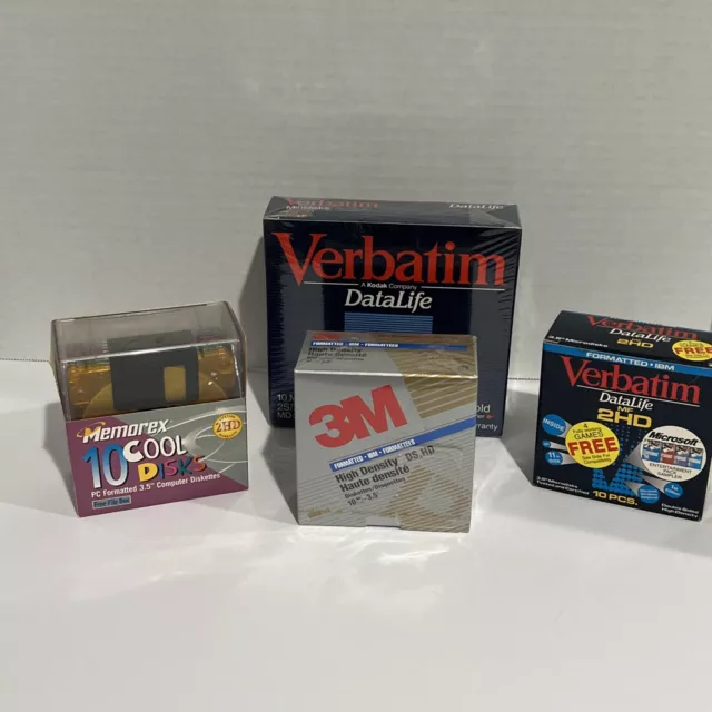 3M High Density 3.5" Diskettes Lot Of 38 Disks Verbatim Memories Open Boxes