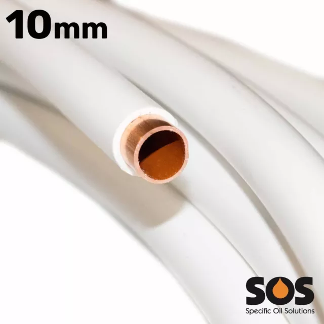 Yorkshire 10mm Copper Tube White Plastic Coated Coil Kuterlex Oil Line Pipe 20m