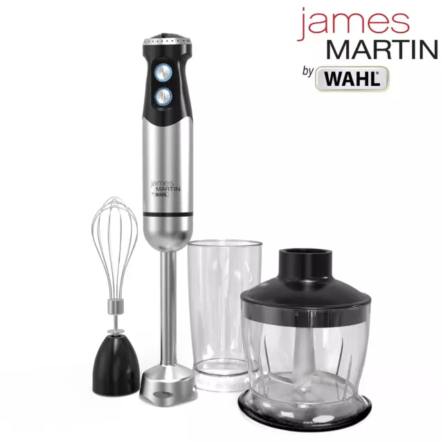 James Martin by Wahl Hand Blender 800W With Whisk & Chopper Stainless Steel