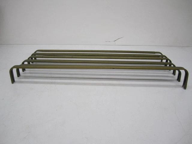 6 Vtg Stamped Embossed Metal Curtain Drapery Rods Gold Adjustable 27.5"-51" 2