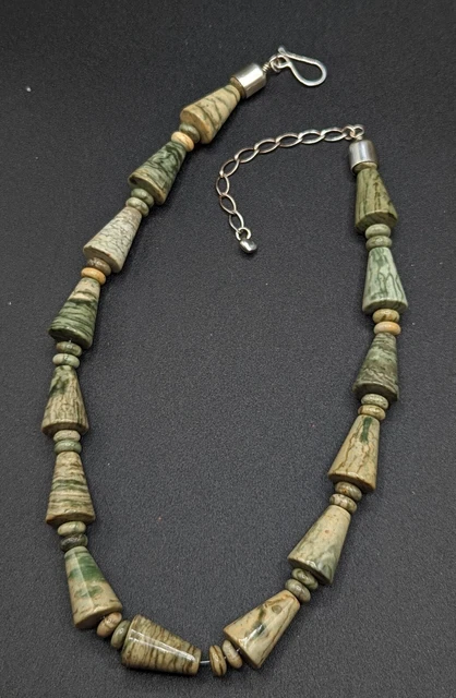 Jay King Mine Finds DTR Desert Rose Trading Stone Beaded Sterling 925 Necklace
