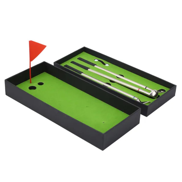 Mini Desk Games Box Green Driving Range With Club Pens Balls Flag Gift Desk