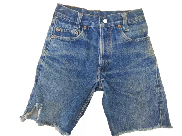 Boys Youth Children Girls Levi Denim Vintage Shorts Zip Fly Cut-Off Jeans W22