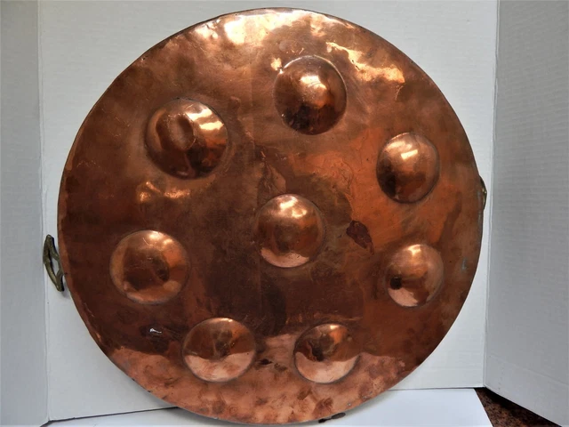 Antique COPPER ESCARGOT Snail PAN 16.5" Hand WROUGHT French w CAST HANDLES Antique COPPER ESCARGOT Snail PAN 16.5" Hand WROUGHT French w CAST HANDLES