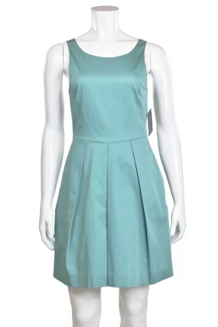 Armani Collezione Aqua Pastel Stretch Cotton Bateau Neck Sundress Dress sz 2 3
