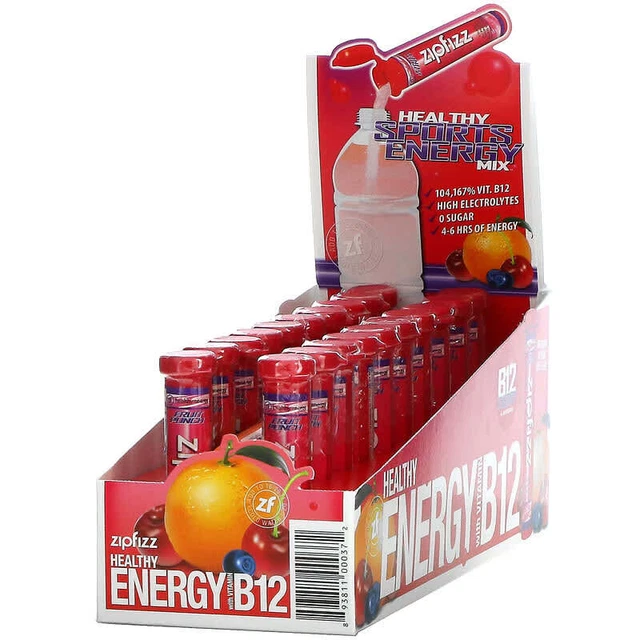 Zipfizz, energia sportiva sana con B12, punzone frutta, 20 tubi, 11 g ciascuno (BB-4-23)