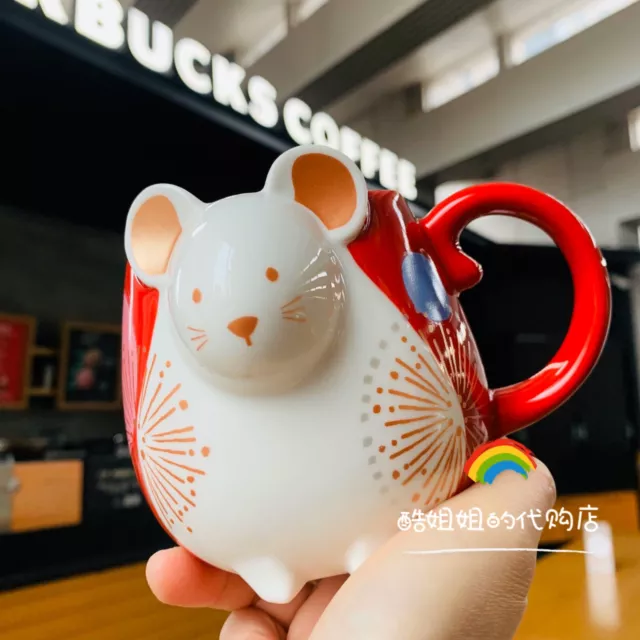 Starbucks Zodiac Red Mouse Ceramic Coffee Mark Cup 355ML Mug Rat Cup Gifts