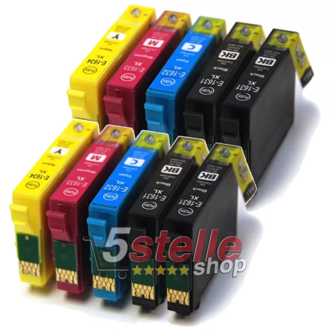 Kit 10 Cartucce Xl Per Stampante Epson Workforce Wf-2510Wf Wf2510 Wf